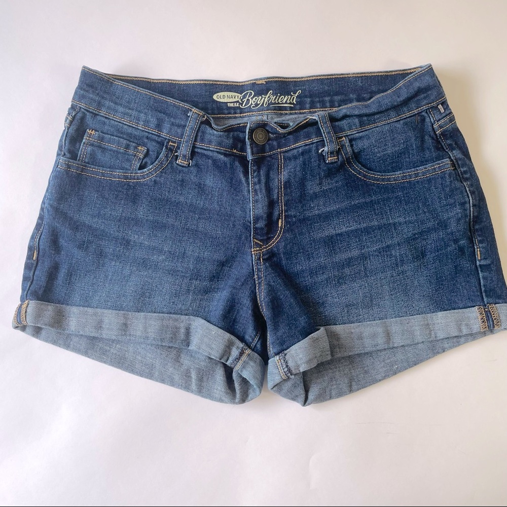 Old Navy blue jean boyfriend shorts size 4